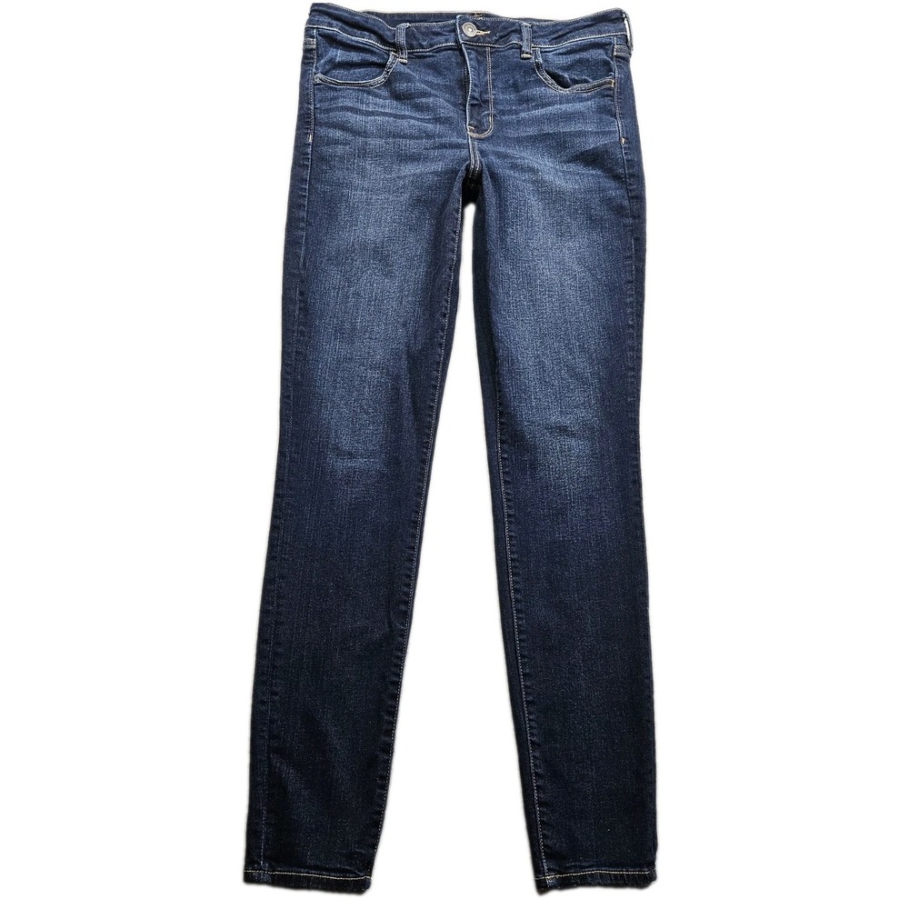 American Eagle Jegging Jeans Womens 14 X-Long Blue Dark Mid Rise Stretch 32x32